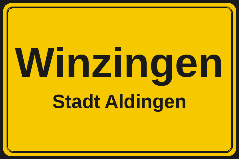 Ortsschild Winzingen in Aldingen – Hotels, Pensionen und Ferienwohnungen im Stadtteil