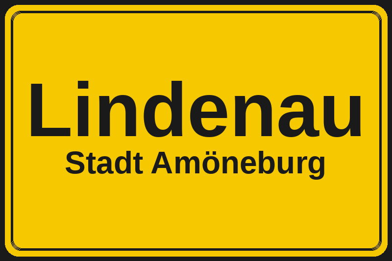 Ortsschild Lindenau in Amöneburg – Hotels, Pensionen und Ferienwohnungen im Stadtteil