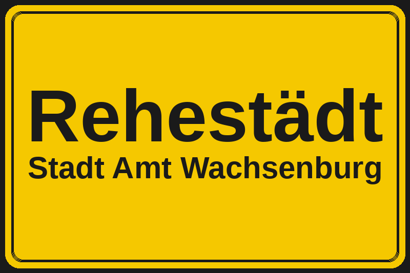 Ortsschild Rehestädt in Amt Wachsenburg – Hotels, Pensionen und Ferienwohnungen im Stadtteil