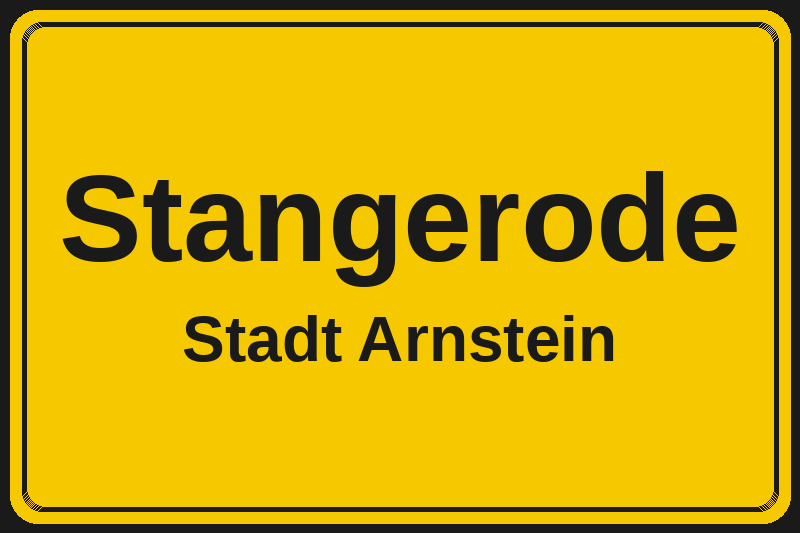 Ortsschild Stangerode in Arnstein – Hotels, Pensionen und Ferienwohnungen im Stadtteil