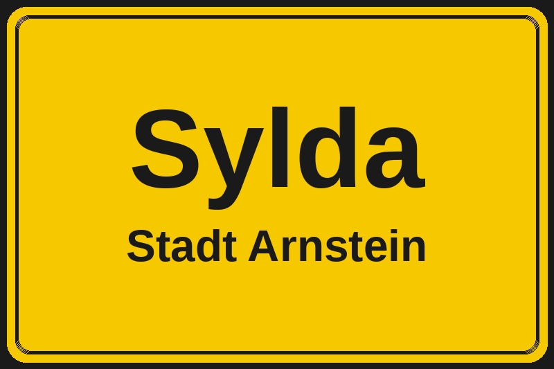 Ortsschild Sylda in Arnstein – Hotels, Pensionen und Ferienwohnungen im Stadtteil