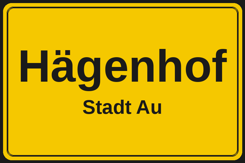Hägenhof (Au) – Hotels im Stadtteil Ortsschild Hägenhof in Au – Hotels, Pensionen und Ferienwohnungen im Stadtteil