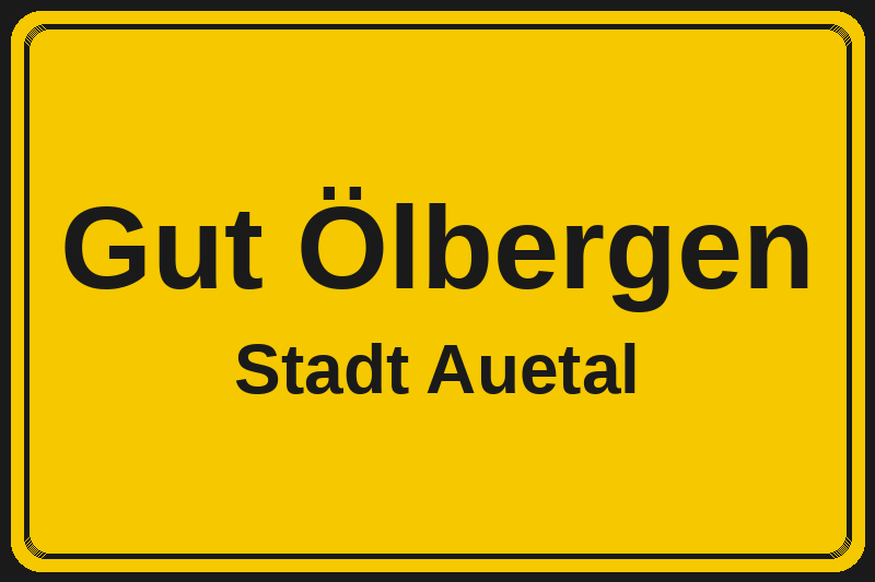 Ortsschild Gut Ölbergen in Auetal – Hotels, Pensionen und Ferienwohnungen im Stadtteil
