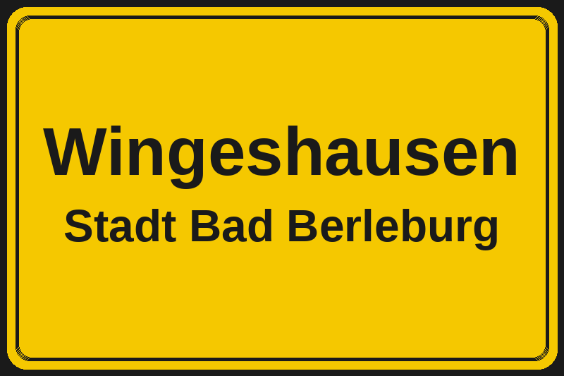 Ortsschild Wingeshausen in Bad Berleburg – Hotels, Pensionen und Ferienwohnungen im Stadtteil
