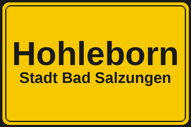 Ortsschild Hohleborn in Bad Salzungen – Hotels, Pensionen und Ferienwohnungen im Stadtteil