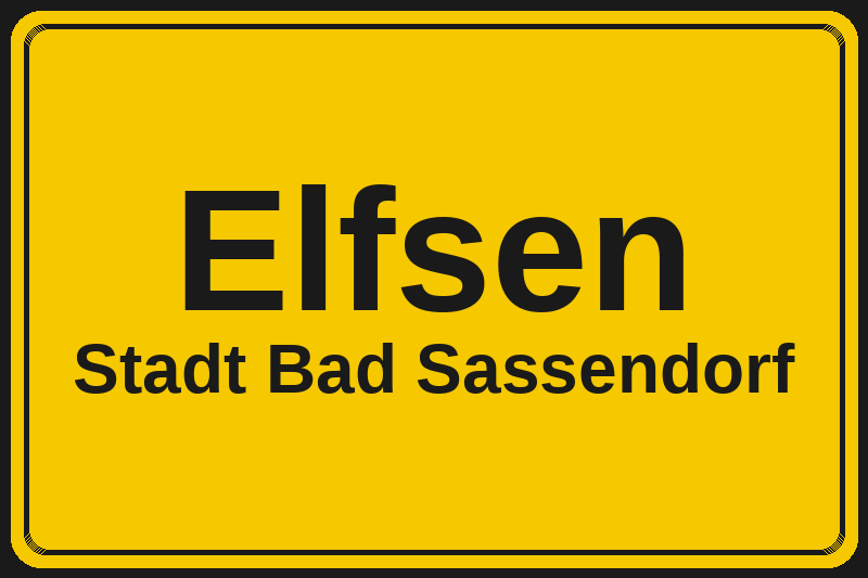 Ortsschild Elfsen in Bad Sassendorf – Hotels, Pensionen und Ferienwohnungen im Stadtteil