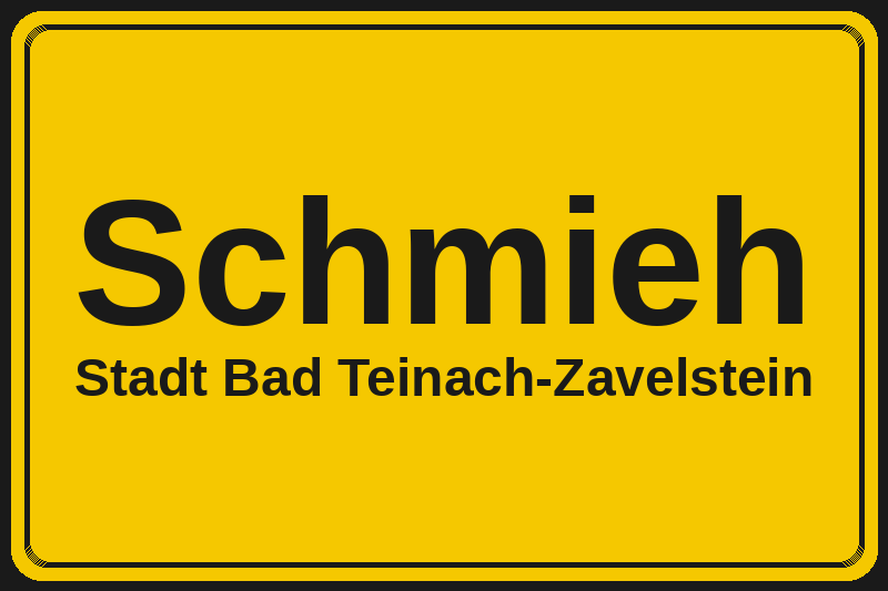 Schmieh (Bad Teinach-Zavelstein) – Hotels im Stadtteil Ortsschild Schmieh in Bad Teinach-Zavelstein – Hotels, Pensionen und Ferienwohnungen im Stadtteil