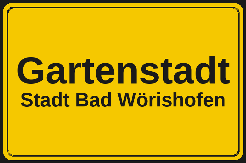 Ortsschild Gartenstadt in Bad Wörishofen – Hotels, Pensionen und Ferienwohnungen im Stadtteil