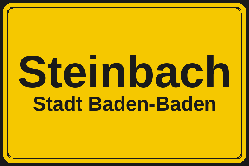 Steinbach (Baden-Baden) – Hotels im Stadtteil Ortsschild Steinbach in Baden-Baden – Hotels, Pensionen und Ferienwohnungen im Stadtteil