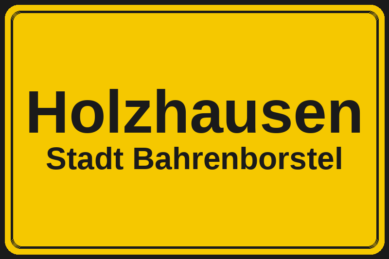 Ortsschild Holzhausen in Bahrenborstel – Hotels, Pensionen und Ferienwohnungen im Stadtteil