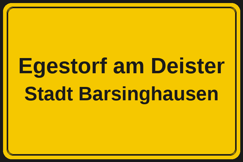 Ortsschild Egestorf am Deister in Barsinghausen – Hotels, Pensionen und Ferienwohnungen im Stadtteil