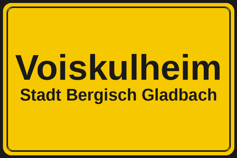 Voiskulheim (Bergisch Gladbach) – Hotels im Stadtteil Ortsschild Voiskulheim in Bergisch Gladbach – Hotels, Pensionen und Ferienwohnungen im Stadtteil