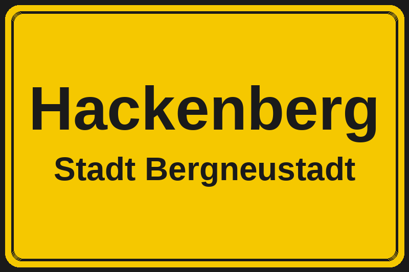 Ortsschild Hackenberg in Bergneustadt – Hotels, Pensionen und Ferienwohnungen im Stadtteil