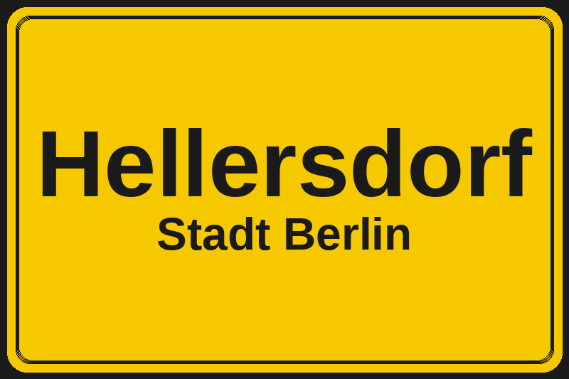 Ortsschild Hellersdorf in Berlin – Hotels, Pensionen und Ferienwohnungen im Stadtteil