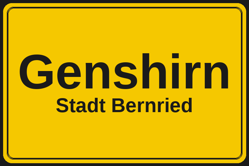 Ortsschild Genshirn in Bernried – Hotels, Pensionen und Ferienwohnungen im Stadtteil