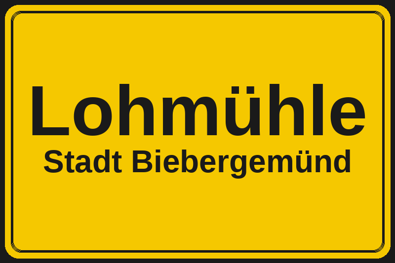 Lohmühle (Biebergemünd) – Hotels im Stadtteil Ortsschild Lohmühle in Biebergemünd – Hotels, Pensionen und Ferienwohnungen im Stadtteil