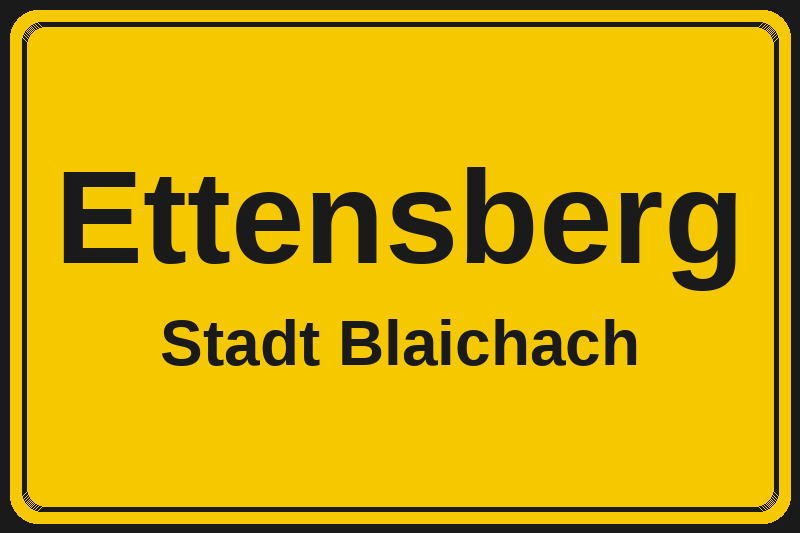 Ortsschild Ettensberg in Blaichach – Hotels, Pensionen und Ferienwohnungen im Stadtteil