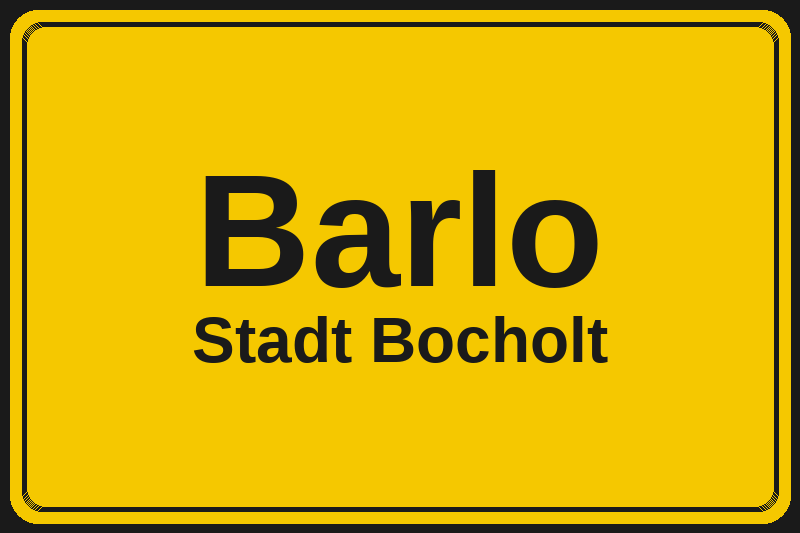 Barlo (Bocholt) – Hotels im Stadtteil Ortsschild Barlo in Bocholt – Hotels, Pensionen und Ferienwohnungen im Stadtteil