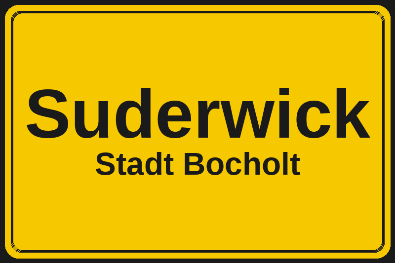 Suderwick (Bocholt) – Hotels im Stadtteil Ortsschild Suderwick in Bocholt – Hotels, Pensionen und Ferienwohnungen im Stadtteil