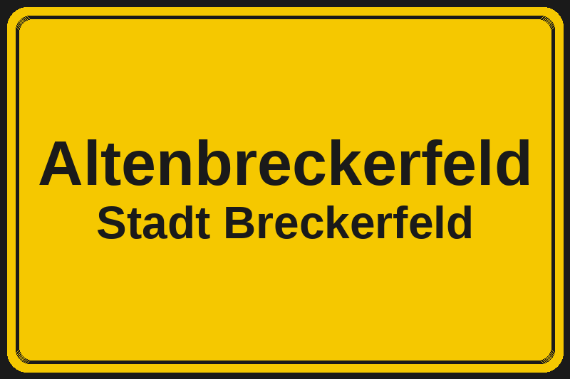 Ortsschild Altenbreckerfeld in Breckerfeld – Hotels, Pensionen und Ferienwohnungen im Stadtteil