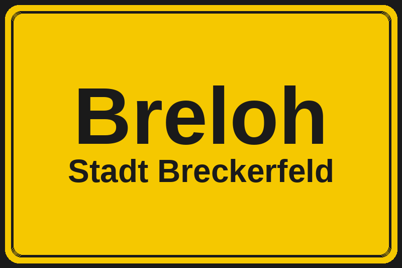 Ortsschild Breloh in Breckerfeld – Hotels, Pensionen und Ferienwohnungen im Stadtteil