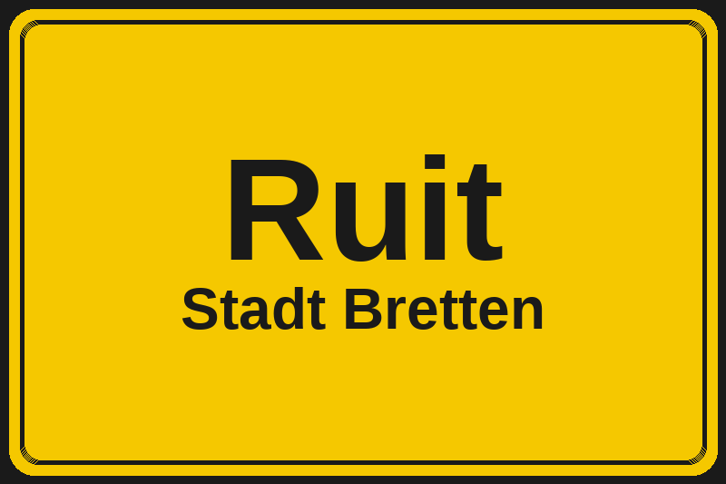Ruit (Bretten) – Hotels im Stadtteil Ortsschild Ruit in Bretten – Hotels, Pensionen und Ferienwohnungen im Stadtteil
