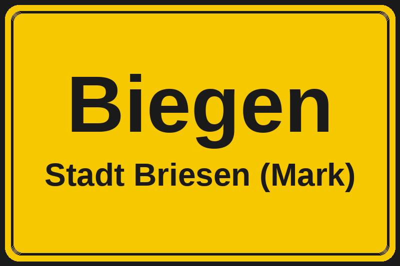 Biegen (Briesen (Mark)) – Hotels im Stadtteil Ortsschild Biegen in Briesen (Mark) – Hotels, Pensionen und Ferienwohnungen im Stadtteil