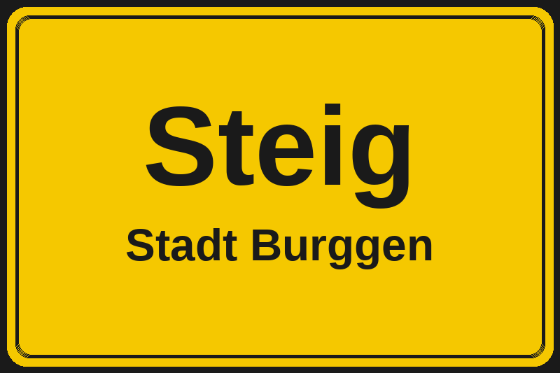 Steig (Burggen) – Hotels im Stadtteil Ortsschild Steig in Burggen – Hotels, Pensionen und Ferienwohnungen im Stadtteil