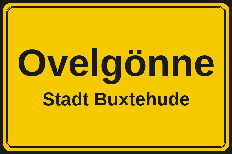 Ortsschild Ovelgönne in Buxtehude – Hotels, Pensionen und Ferienwohnungen im Stadtteil