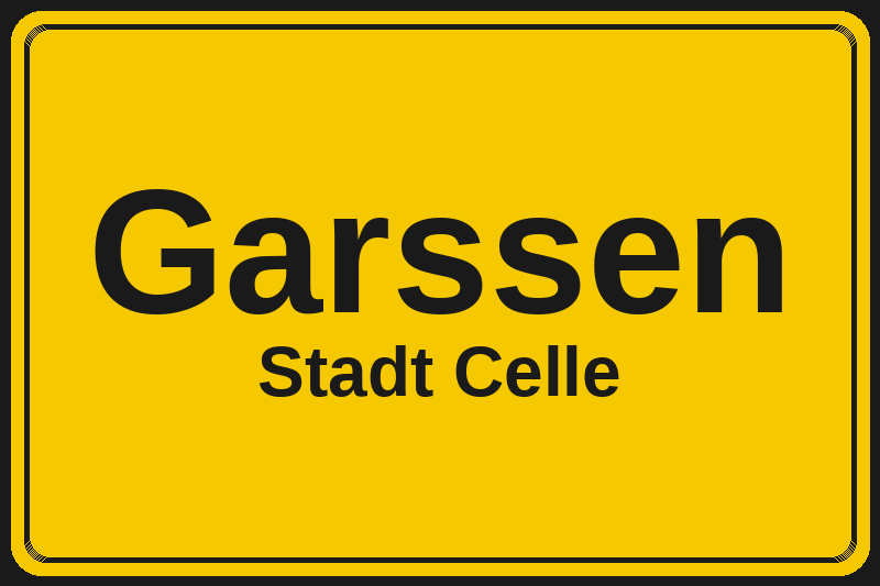 Ortsschild Garssen in Celle – Hotels, Pensionen und Ferienwohnungen im Stadtteil