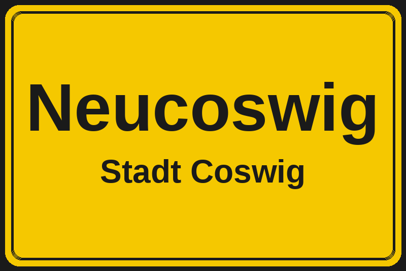 Neucoswig (Coswig) – Hotels im Stadtteil Ortsschild Neucoswig in Coswig – Hotels, Pensionen und Ferienwohnungen im Stadtteil