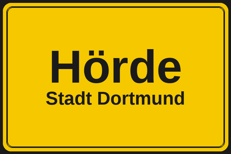 Ortsschild Hörde in Dortmund – Hotels, Pensionen und Ferienwohnungen im Stadtteil