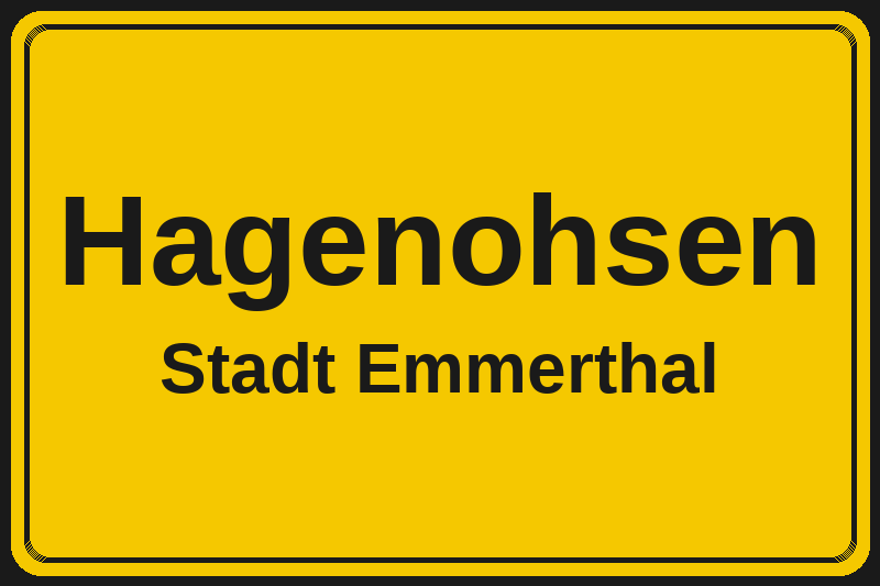 Ortsschild Hagenohsen in Emmerthal – Hotels, Pensionen und Ferienwohnungen im Stadtteil