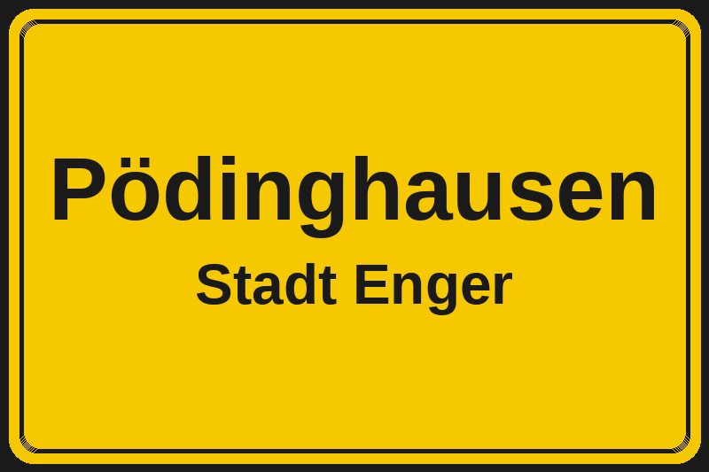 Pödinghausen (Enger) – Hotels im Stadtteil Ortsschild Pödinghausen in Enger – Hotels, Pensionen und Ferienwohnungen im Stadtteil