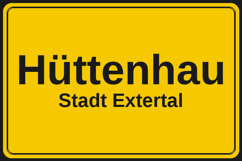 Hüttenhau (Extertal) – Hotels im Stadtteil Ortsschild Hüttenhau in Extertal – Hotels, Pensionen und Ferienwohnungen im Stadtteil