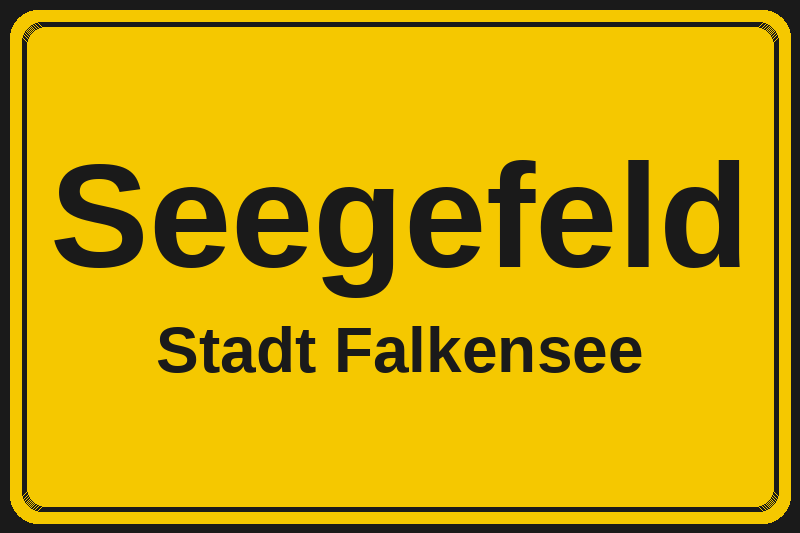 Seegefeld (Falkensee) – Hotels im Stadtteil Ortsschild Seegefeld in Falkensee – Hotels, Pensionen und Ferienwohnungen im Stadtteil