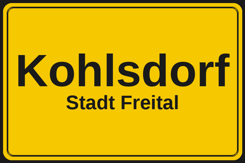 Kohlsdorf (Freital) – Hotels im Stadtteil Ortsschild Kohlsdorf in Freital – Hotels, Pensionen und Ferienwohnungen im Stadtteil