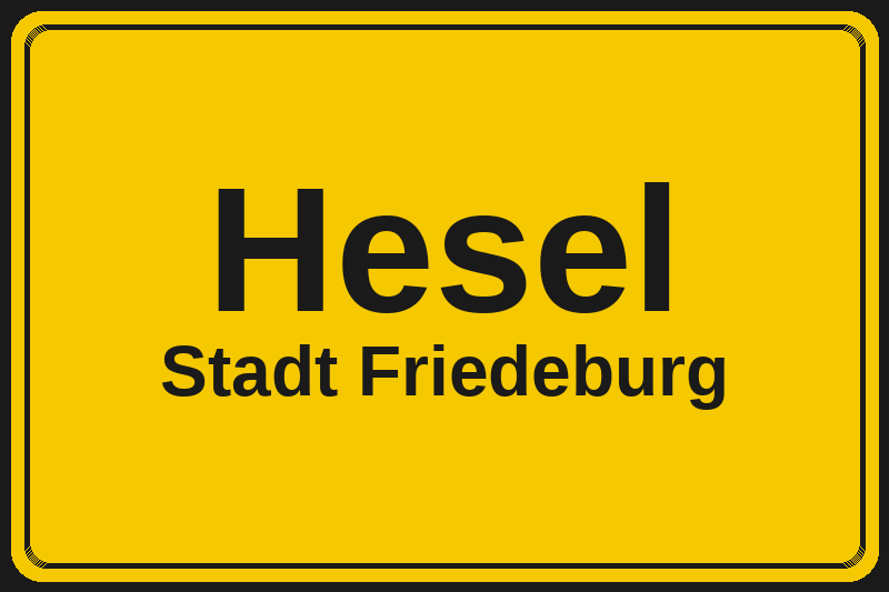 Hesel (Friedeburg) – Hotels im Stadtteil Ortsschild Hesel in Friedeburg – Hotels, Pensionen und Ferienwohnungen im Stadtteil
