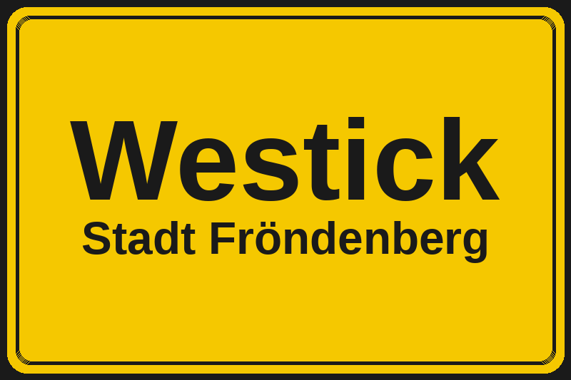 Westick (Fröndenberg) – Hotels im Stadtteil Ortsschild Westick in Fröndenberg – Hotels, Pensionen und Ferienwohnungen im Stadtteil