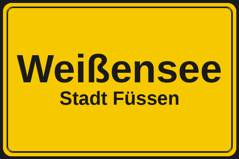 Weißensee (Füssen) – Hotels im Stadtteil Ortsschild Weißensee in Füssen – Hotels, Pensionen und Ferienwohnungen im Stadtteil
