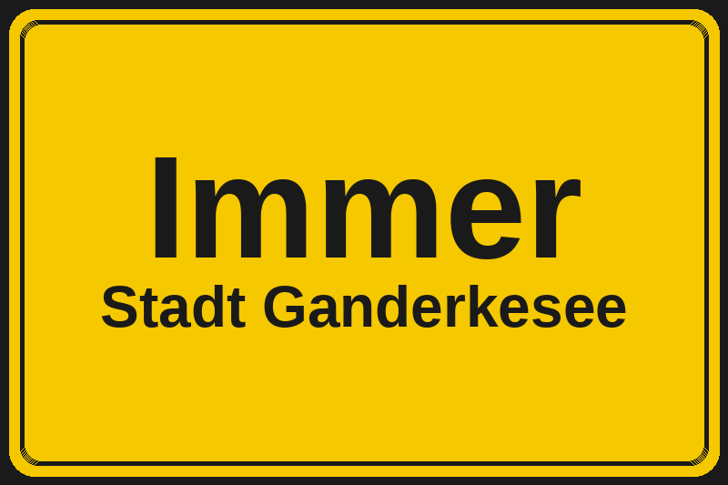 Ortsschild Immer in Ganderkesee – Hotels, Pensionen und Ferienwohnungen im Stadtteil