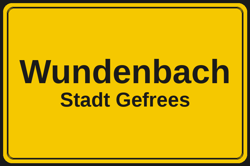 Ortsschild Wundenbach in Gefrees – Hotels, Pensionen und Ferienwohnungen im Stadtteil