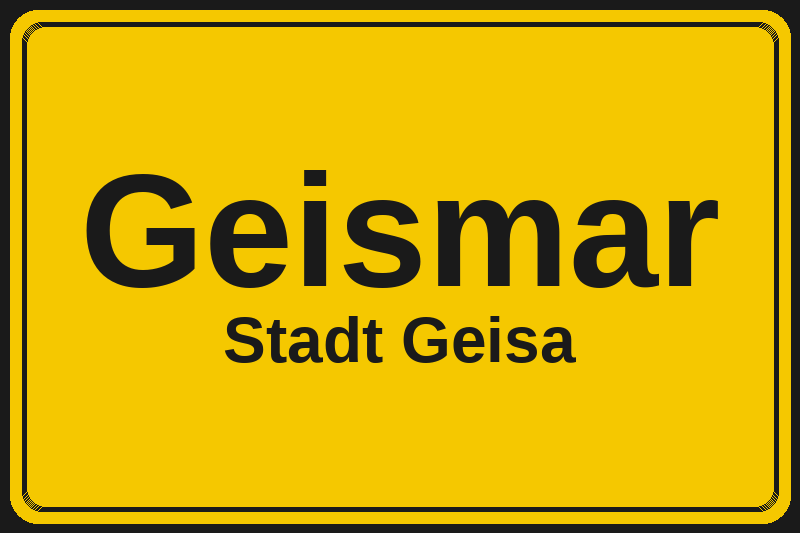 Geismar (Geisa) – Hotels im Stadtteil Ortsschild Geismar in Geisa – Hotels, Pensionen und Ferienwohnungen im Stadtteil