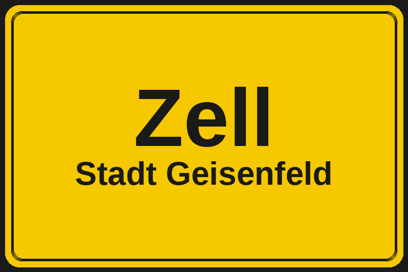 Ortsschild Zell in Geisenfeld – Hotels, Pensionen und Ferienwohnungen im Stadtteil