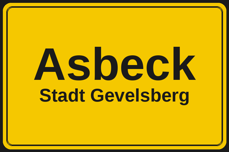 Asbeck (Gevelsberg) – Hotels im Stadtteil Ortsschild Asbeck in Gevelsberg – Hotels, Pensionen und Ferienwohnungen im Stadtteil