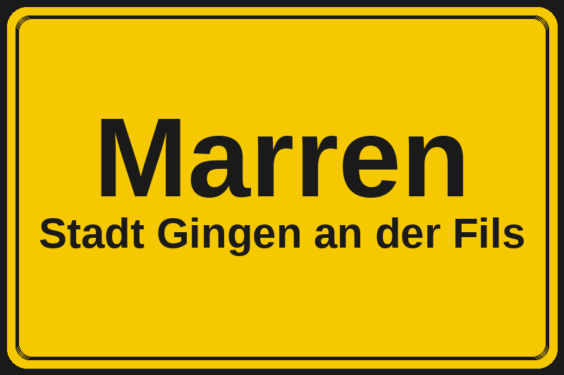Marren (Gingen an der Fils) – Hotels im Stadtteil Ortsschild Marren in Gingen an der Fils – Hotels, Pensionen und Ferienwohnungen im Stadtteil
