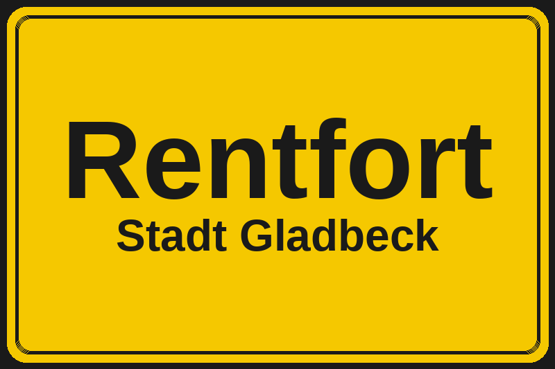 Ortsschild Rentfort in Gladbeck – Hotels, Pensionen und Ferienwohnungen im Stadtteil