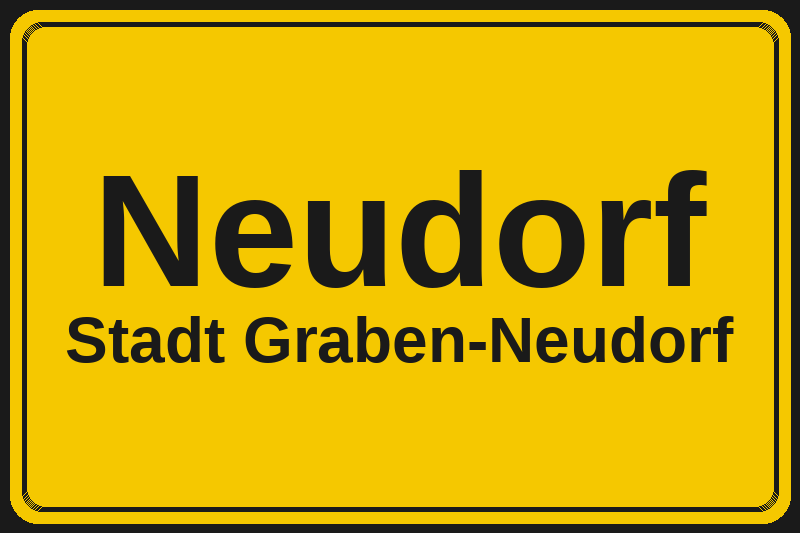 Ortsschild Neudorf in Graben-Neudorf – Hotels, Pensionen und Ferienwohnungen im Stadtteil