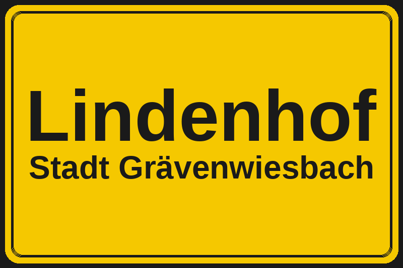 Ortsschild Lindenhof in Grävenwiesbach – Hotels, Pensionen und Ferienwohnungen im Stadtteil