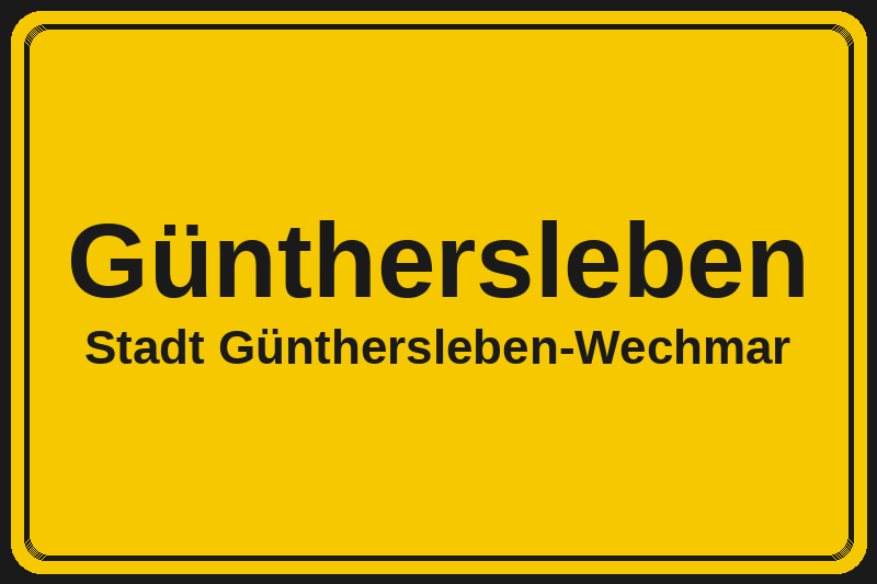 Günthersleben (Günthersleben-Wechmar) – Hotels im Stadtteil Ortsschild Günthersleben in Günthersleben-Wechmar – Hotels, Pensionen und Ferienwohnungen im Stadtteil